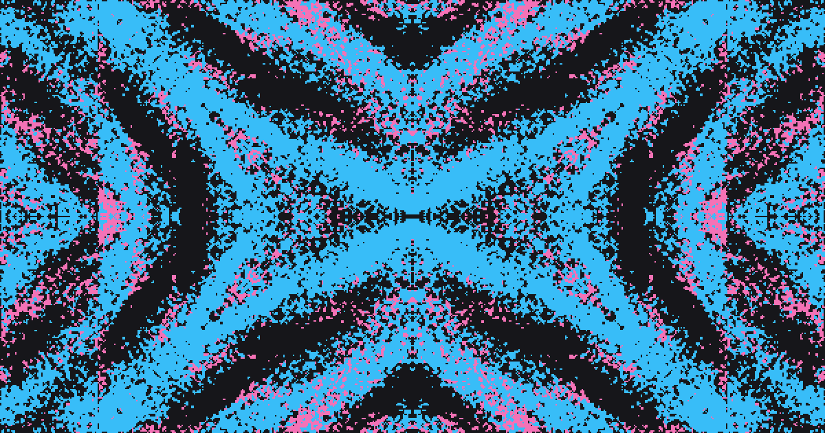 Loop: the composition's shapes grow, shrink, and slide in place as the flow field turns through one closed cycle.